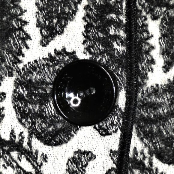 Hauber Black and white floral front wool Blend Knit Blazer Size 8 - Picture 8 of 13